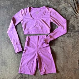 Agent84 Limited Edition BARBIE purple crop top/6” scrunch butt short